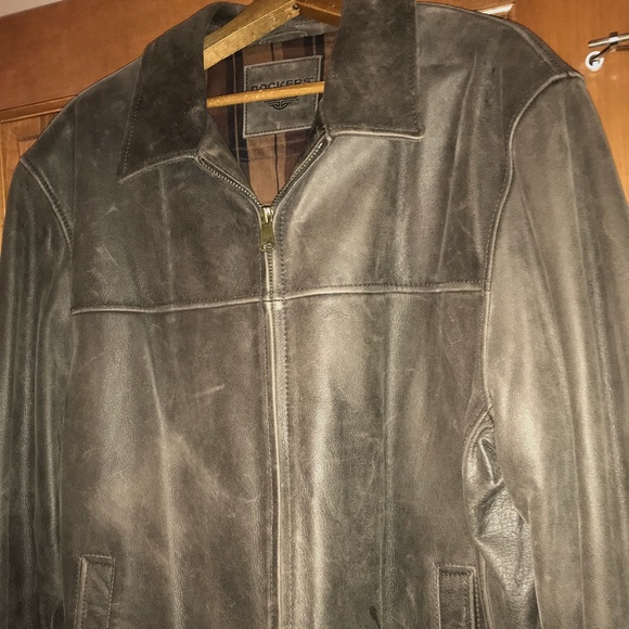 Dockers Mens Vintage Leather Jacket, Sz XXL, Brown - Picture 1 of 6